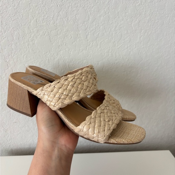 DV by Dolce Vita Braided Double-Strap Block Heel Mule - Cream Size 8.5 - Picture 2 of 8